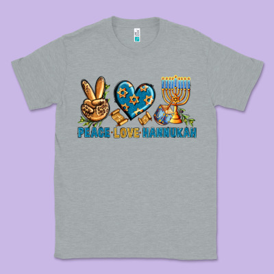 Peace Love Hannukah Classic Tee Designed By Bundleandbundleshop