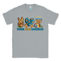 Heather Grey Peace Love Hannukah Classic Tee - BundleAndBundleShop