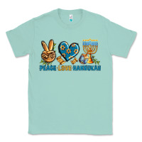 Seafoam Peace Love Hannukah Classic Tee - BundleAndBundleShop