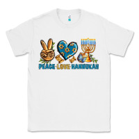 White Peace Love Hannukah Classic Tee - BundleAndBundleShop