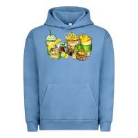 Pigment Pebble Blue lemon farm fresh coffee cups Urban Hoodie - Zillion Design Studio