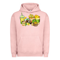 Pigment Salmon lemon farm fresh coffee cups Urban Hoodie - Zillion Design Studio