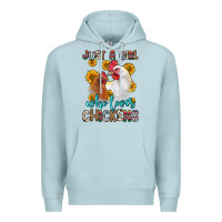 Blue Mist just a girl who loves chickens Premium Hoodie - Zillion Design Studio