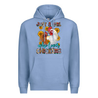 Colony Blue just a girl who loves chickens Premium Hoodie - Zillion Design Studio