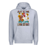 Heather Grey just a girl who loves chickens Premium Hoodie - Zillion Design Studio