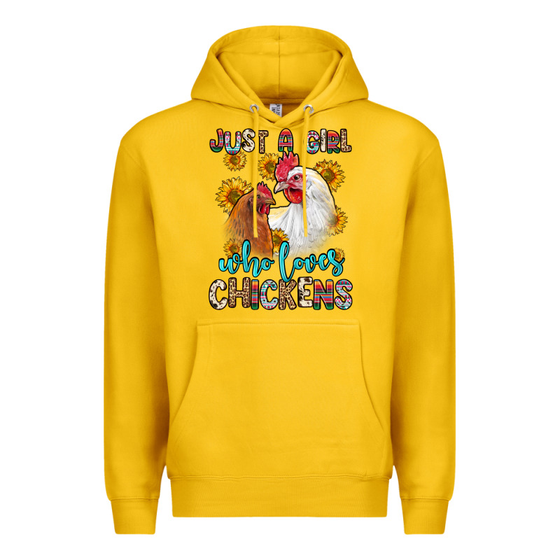 Just A Girl Who Loves Chickens Premium Hoodie by Zillion Design Studio | Teevron