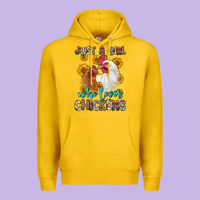 Just A Girl Who Loves Chickens Premium Hoodie Designed By Zillion Design Studio