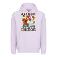 Lilac just a girl who loves chickens Premium Hoodie - Zillion Design Studio