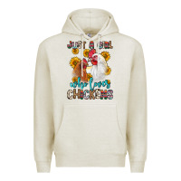 Oatmeal Heather just a girl who loves chickens Premium Hoodie - Zillion Design Studio
