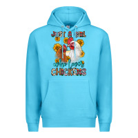 Ocean Blue just a girl who loves chickens Premium Hoodie - Zillion Design Studio