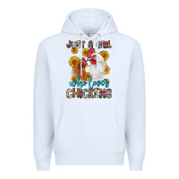 White just a girl who loves chickens Premium Hoodie - Zillion Design Studio