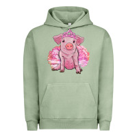 Pigment Oil Green balerina pig with tutu Urban Hoodie - RanaPortraitStore