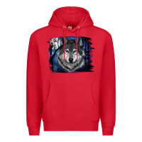 Red wolf and full moon Premium Hoodie - RanaPortraitStore