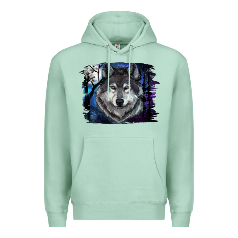 Wolf And Full Moon Premium Hoodie by RanaPortraitStore | Teevron