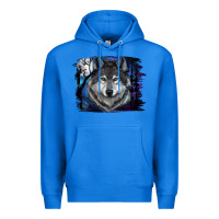 True Royal wolf and full moon Premium Hoodie - RanaPortraitStore