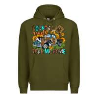 Army Green country roads take me home Premium Hoodie - Zillion Design Studio