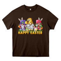 Chocolate Brown happy easter gnomies Heavy Core Tee - chombo