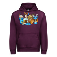 Mauve Wine corgi coffee cups Urban Hoodie - Zillion Design Studio