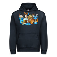 Navy corgi coffee cups Urban Hoodie - Zillion Design Studio