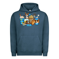 Pigment Midnight Navy corgi coffee cups Urban Hoodie - Zillion Design Studio