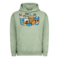 Pigment Oil Green corgi coffee cups Urban Hoodie - Zillion Design Studio