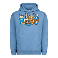 Pigment Pebble Blue corgi coffee cups Urban Hoodie - Zillion Design Studio