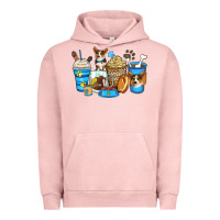 Pigment Salmon corgi coffee cups Urban Hoodie - Zillion Design Studio