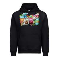 Black skeleton summer coffee cups Urban Hoodie - Zillion Design Studio
