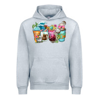 Heather Grey skeleton summer coffee cups Urban Hoodie - Zillion Design Studio