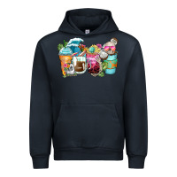 Navy skeleton summer coffee cups Urban Hoodie - Zillion Design Studio