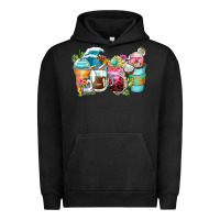 Pigment Black skeleton summer coffee cups Urban Hoodie - Zillion Design Studio