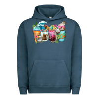 Pigment Midnight Navy skeleton summer coffee cups Urban Hoodie - Zillion Design Studio