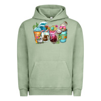 Pigment Oil Green skeleton summer coffee cups Urban Hoodie - Zillion Design Studio
