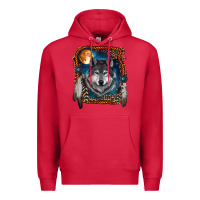 Cardinal wolf and feathers Premium Hoodie - RanaPortraitStore