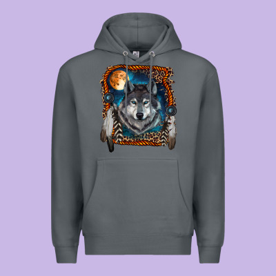 Wolf And Feathers Premium Hoodie Designed By Ranaportraitstore