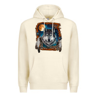 Sandshell wolf and feathers Premium Hoodie - RanaPortraitStore