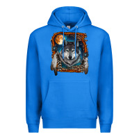 True Royal wolf and feathers Premium Hoodie - RanaPortraitStore