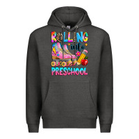 Charcoal Heather rolling into preschool grade Premium Hoodie - texasbilliewilder