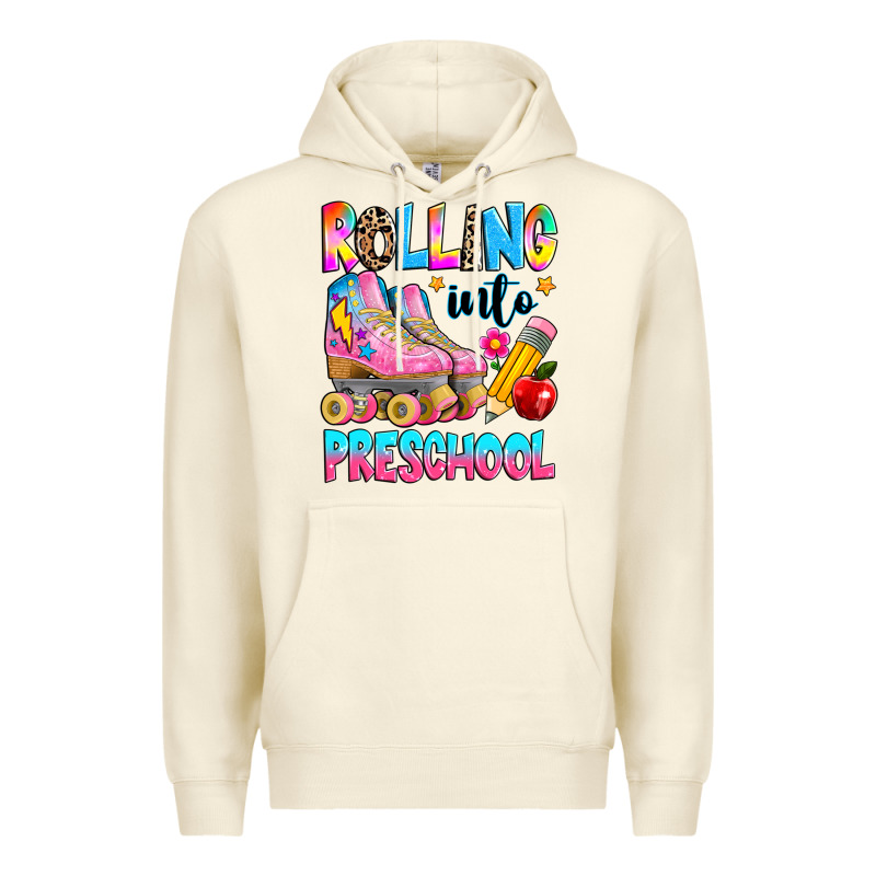 Rolling Into Preschool Grade Premium Hoodie by texasbilliewilder | Teevron