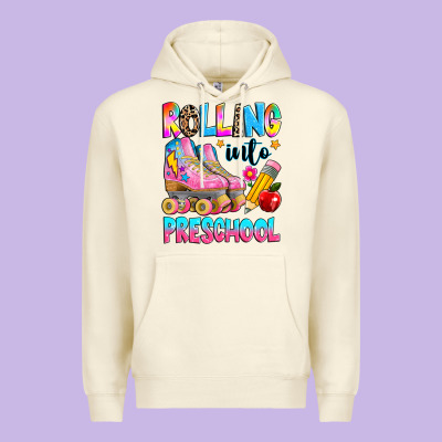 Rolling Into Preschool Grade Premium Hoodie Designed By Texasbilliewilder