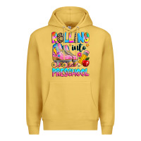 Antique Gold rolling into preschool grade Premium Hoodie - texasbilliewilder