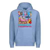 Colony Blue rolling into preschool grade Premium Hoodie - texasbilliewilder