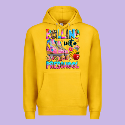 Rolling Into Preschool Grade Premium Hoodie Designed By Texasbilliewilder