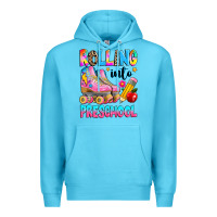 Ocean Blue rolling into preschool grade Premium Hoodie - texasbilliewilder