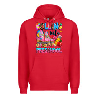 Red rolling into preschool grade Premium Hoodie - texasbilliewilder