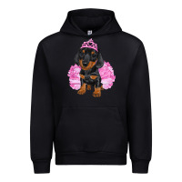 Black balerina dachshund with tutu Urban Hoodie - RanaPortraitStore