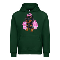 Forest Green balerina dachshund with tutu Urban Hoodie - RanaPortraitStore