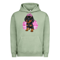 Pigment Oil Green balerina dachshund with tutu Urban Hoodie - RanaPortraitStore