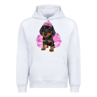White balerina dachshund with tutu Urban Hoodie - RanaPortraitStore
