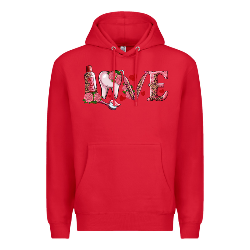 Valentines Day Dental Love Premium Hoodie by RanaPortraitStore | Teevron